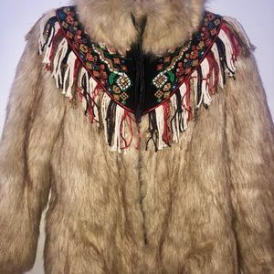 Zara Aztec Faux Fur Jacket